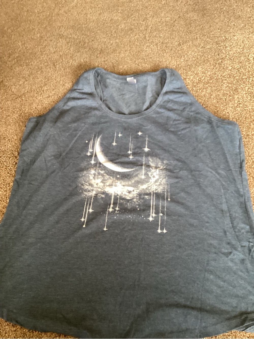 Women’s Moon Graphic Tank Dress in Teal